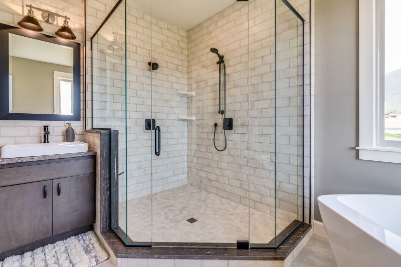Corner Shower with Frosted Glass